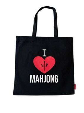 I Heart Mahjong Black Tote Bag